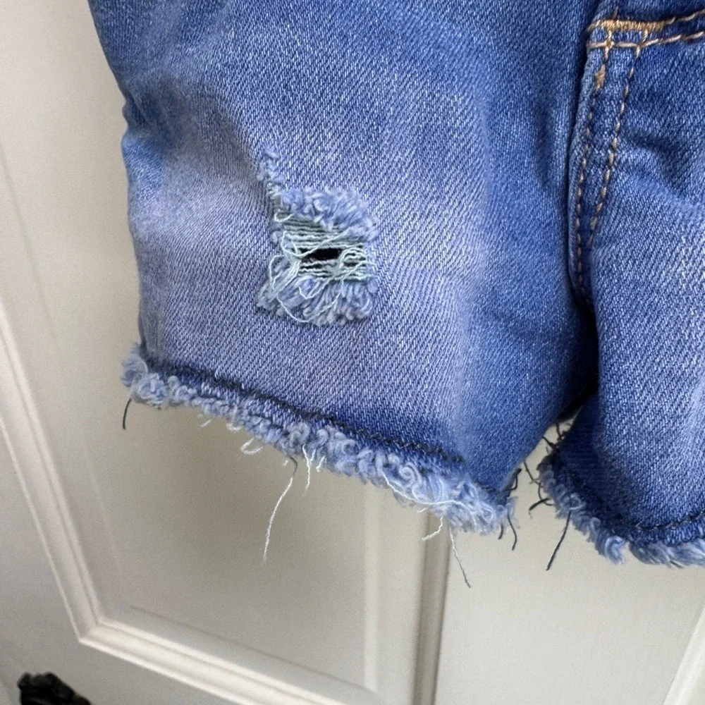 Old Navy 3T Girls Blue Denim Cut-Off Shorts with Ripped Design
